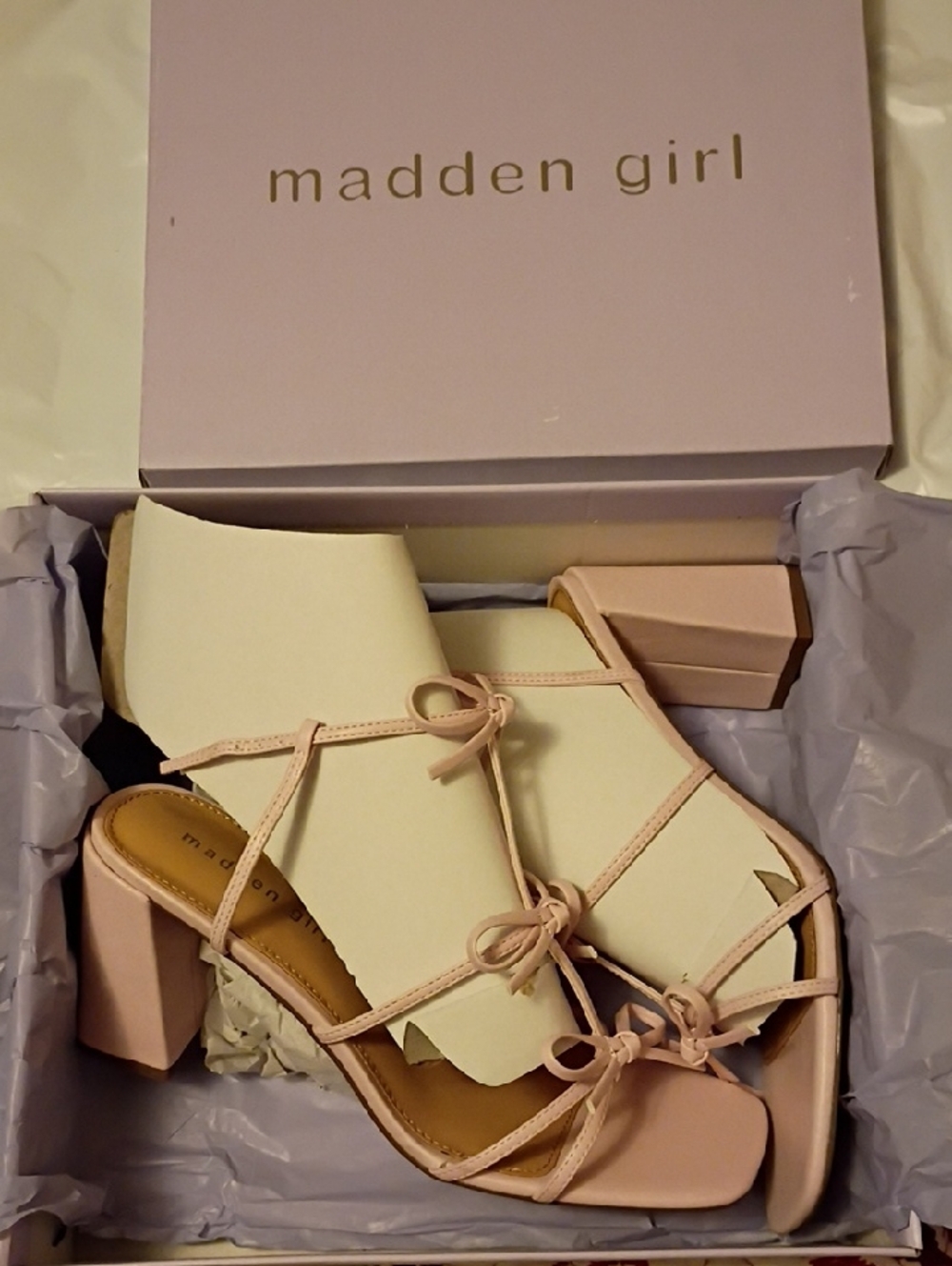 Madden Girl Light Pink Lovely Block Heel Sandals